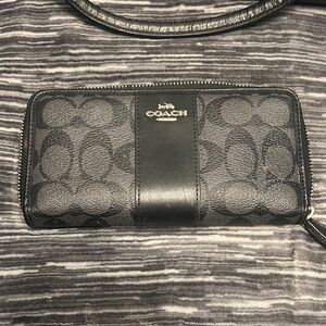 Coach Black and Gray Signature Wallet